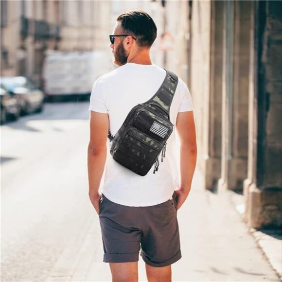 Tactical Sling Bag Backpack Military Rover Shoulder Sling Pack Molle EDC - Picture 6 of 6